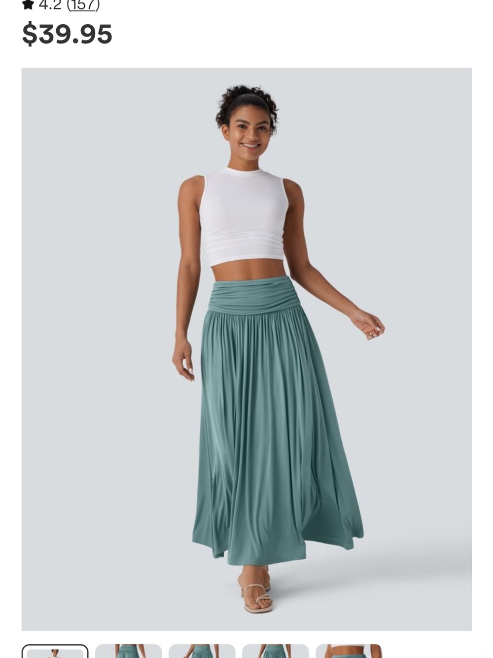 HALARA Draped Maxi Skirt in Sage